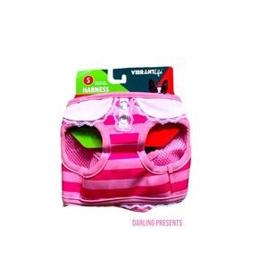 Vibrant Life Striped Dog Harness Color Pink Size S